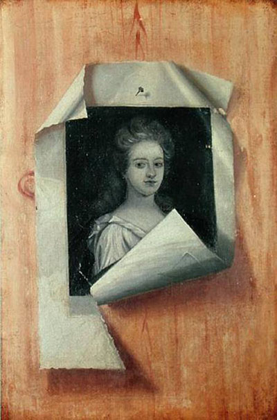 Trompe l'Oeil Portrait of a Lady (oil on canvas) by Colyer or Collier, Edwaert (c.1640-c.1702) oil on canvas 64.5x33 Museum of Finnish Art, Ateneum, Helsinki, Finland Dutch, out of copyright