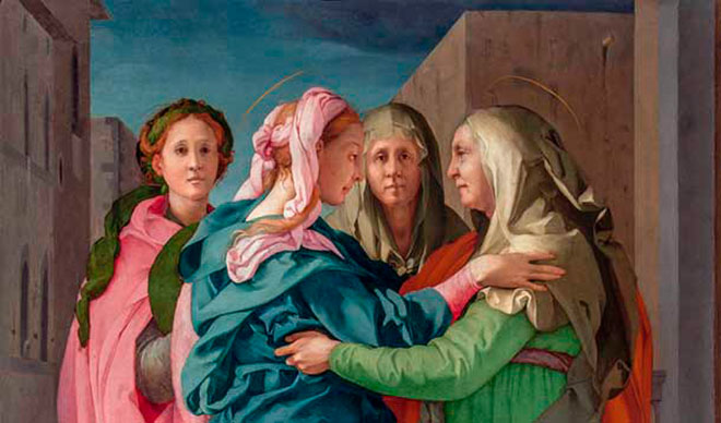 Pontormo, "La visitazione", Pieve di Carmignano, 1528, dettaglio